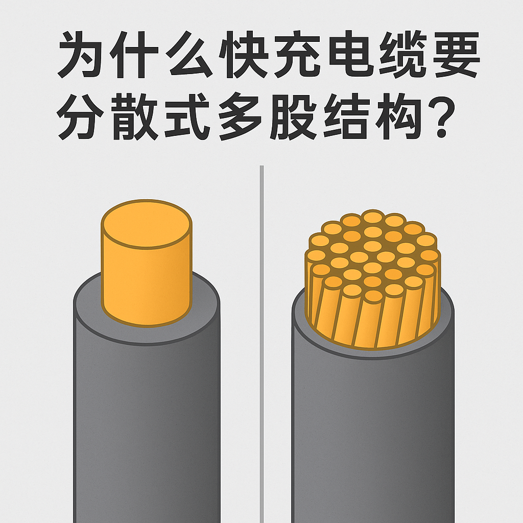 为什么快充电缆要选取分散式多股结构？主题原因其实有 5 个