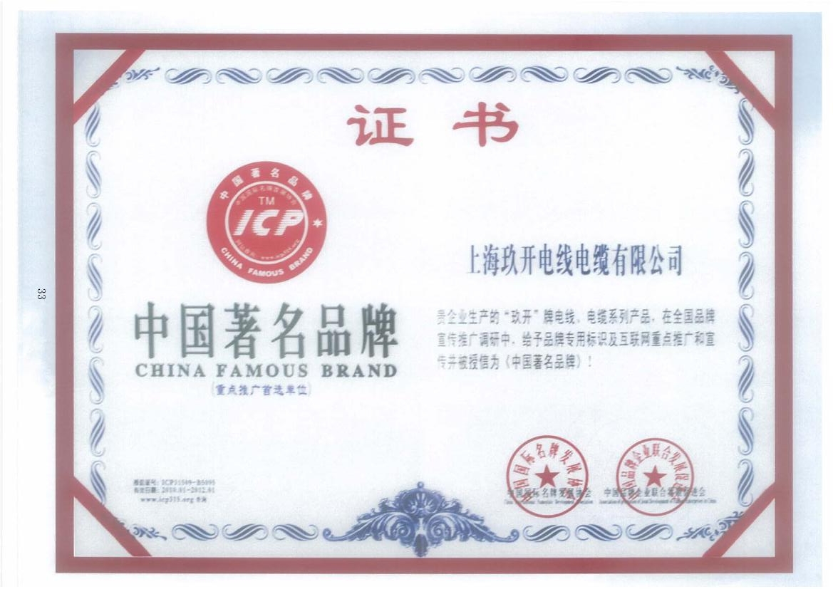 2121非凡中国驰名品牌证书